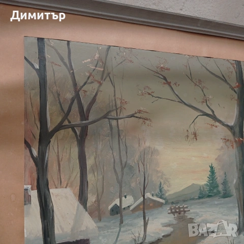 Живопис картина зимен пейзаж , снимка 4 - Картини - 55076602
