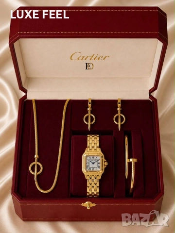 Cartier ⚜️Дамски Часовник + Бижута , снимка 6 - Дамски - 55248845