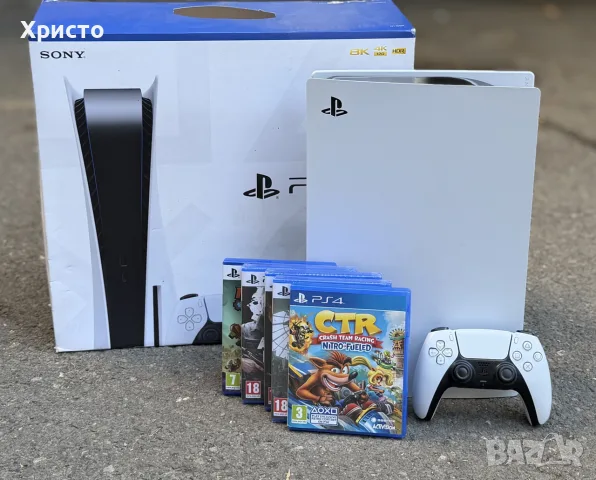 Конзола SONY PlayStation 5 PS5 825GB + 5 ИГРИ, Disc Edition, CFI-1016A