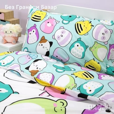 Нов Мек Детски Плик За Завивка Squishmallows С Калъфка За Възглавница Чаршаф за детска стая, снимка 5 - Спално бельо и завивки - 54638047