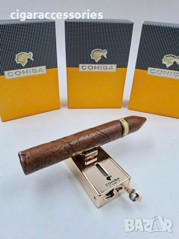 COHIBA запалка за пури – 2 Jet пламъка, вградена резачка и пънч, снимка 2 - Запалки - 55190189