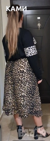Пола и блуза glamour с тигров принт , снимка 6 - Блузи с дълъг ръкав и пуловери - 54021878