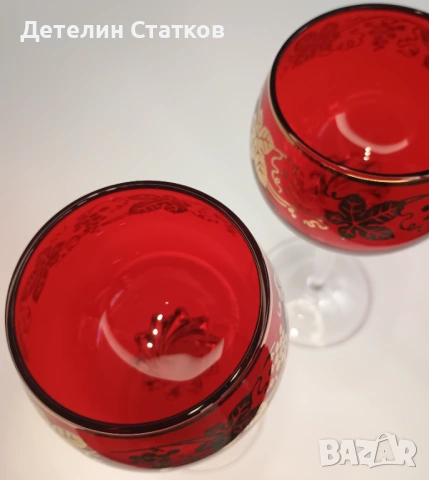 Луксозни винтидж кристални чаши 2 бр., снимка 3 - Чаши - 54545963