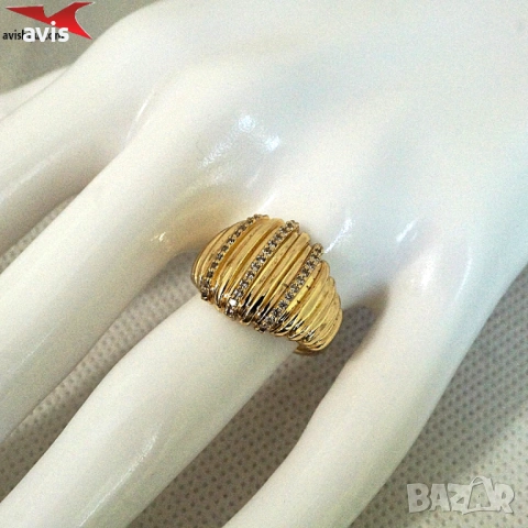 Пръстен с 14К златно покритие 224867, снимка 4 - Пръстени - 54098838