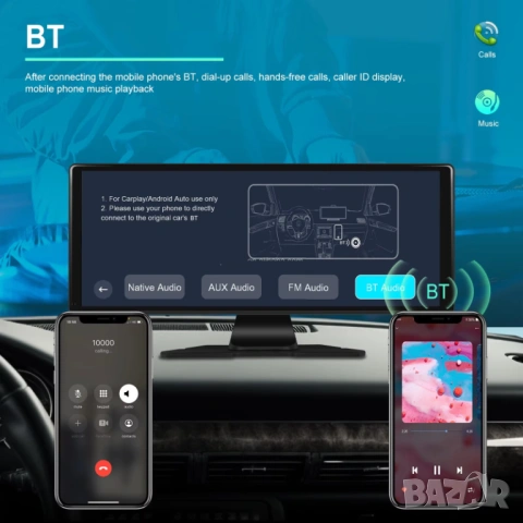 11.3” Мултимедия 4K DVR Видеорегистратор CarPlay Android Auto монитор, Дисплей WiFi Bluetooth Камера, снимка 8 - Аксесоари и консумативи - 54467757