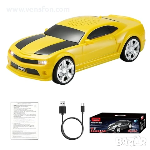 Bluetooth тонколонка WS-592 5W във форма на кола с LED светлини, USB, MicroSD и FM радио, снимка 4 - Тонколони - 55232367