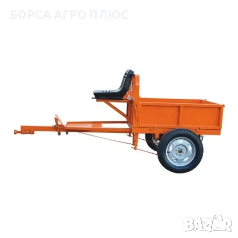 RURIS Градинско ремарке 450 кг 75x100x35 см 4x12 за мотофреза Ново