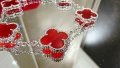 Van Cleef & Arpels VCA 5 Motifs Silver Red Carnelian Vintage Alhambra Дамска Гривна, снимка 2