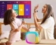 Мини караоке Bluethooth RGB тонколона с 2 микрофона, снимка 1