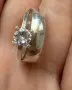 Стилен сребърен пръстен с камък , снимка 1