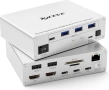 KCEVE 15-в-1 KVM превключвател USB C докинг станция,USB 3.0 KVM превключвател 2 монитора 2 лаптопа , снимка 1