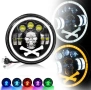 Комплект LED фарове 7" (18 см) - къси/дълги, DRL, мигач и RGB подсветка - 1 или 2 бр. , снимка 2