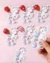 24 бр Еднорог Unicorn картонени парти поставки за близалки, снимка 2