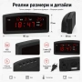 Голям LED дигитален настолен часовник с термометър дата за стая офис електронен температура спалня, снимка 5