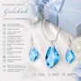Комплект бижута Сваровски Galaktik Aquamarine – колие и обеци със сини кристали, снимка 2