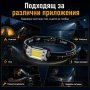 Мощен LED челник фенер за глава със сензор акумулаторен малък и компактен за бягане къмпинг риболов, снимка 5