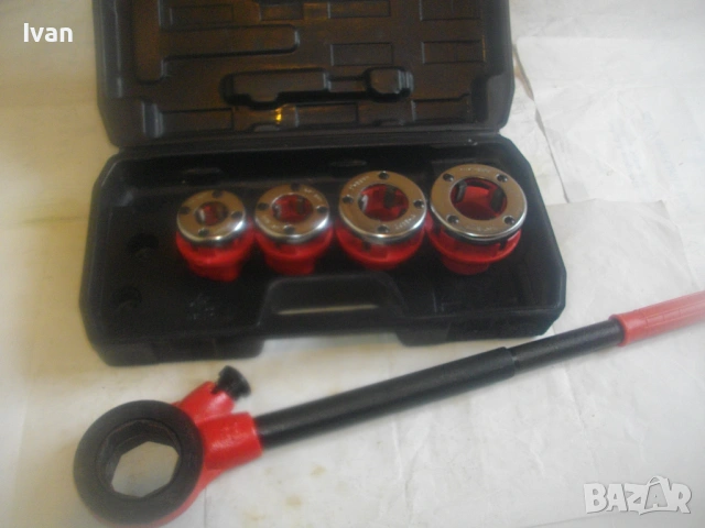 НОВ Резбонарезен комплект BSPT за резби на тръби 1/2"-1 1/4" Винтонарезка Пафта Плашка Винторезка , снимка 4 - Други инструменти - 54033547