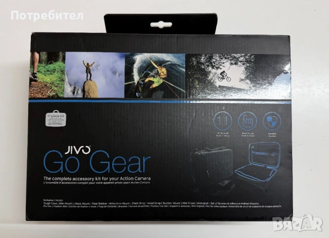 Оригинален Jivo Go Gear Комплект аксесоари за екшън спортна камера за GoPro Hero, снимка 4 - Чанти, стативи, аксесоари - 54906371