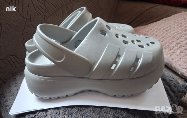 Дамски крокс Adidas ADILETTE CLOG PLATFORM. , снимка 2 - Маратонки - 54727102