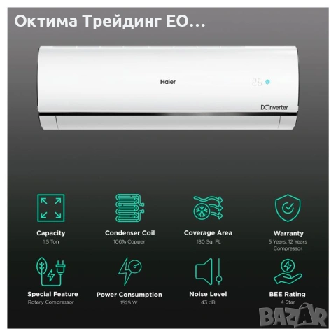Haier PEARL PREMIUM AS71PEPHRA-PRE + 1U71WEPFRA-PRE air conditioner, 24,000 BTU, Wi-Fi, Class A+++, снимка 5 - Климатици - 55216848