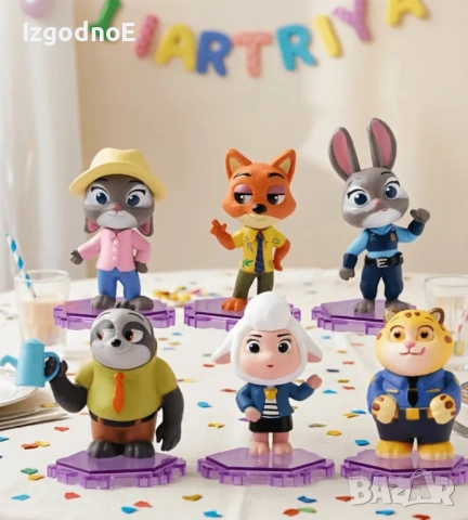 Лот 6бр големи фигурки Зоотрополис Zootopia , снимка 2 - Фигурки - 54390364