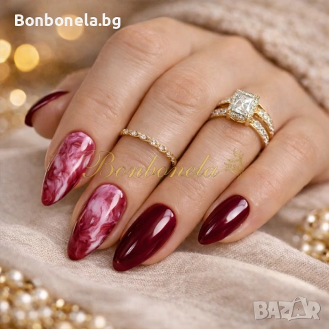 Самозалепващи изкуствени нокти Press On Nails, снимка 12 - Продукти за маникюр - 53033323