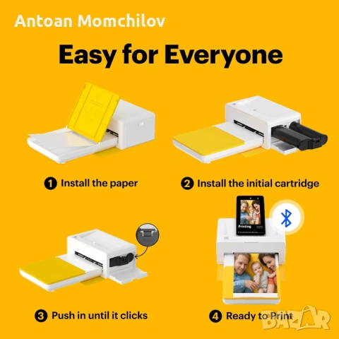 Фотопринтер KODAK Dock Plus 4x6 за телефон, снимка 10 - Друга електроника - 54874948