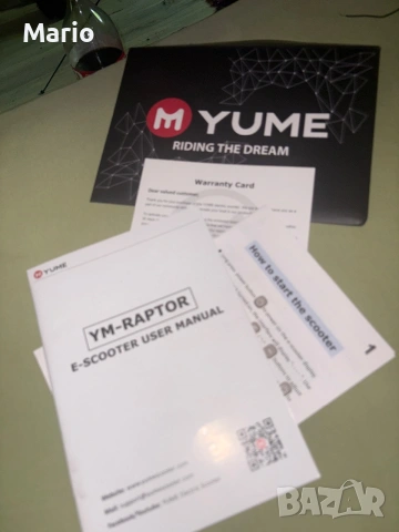 Електрическа тротинетка YUME Raptor 2, снимка 6 - Други спортове - 55152619