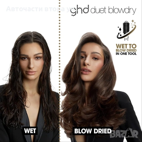 Сешоар с кръгла четка GHD Duet Blowdry, черен, голям обем, дълготрайни резултати, снимка 2 - Сешоари - 54622107