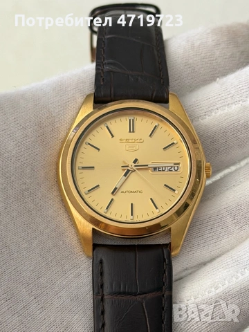 Seiko 5 Automatic Gold Dial, снимка 2 - Мъжки - 54962366