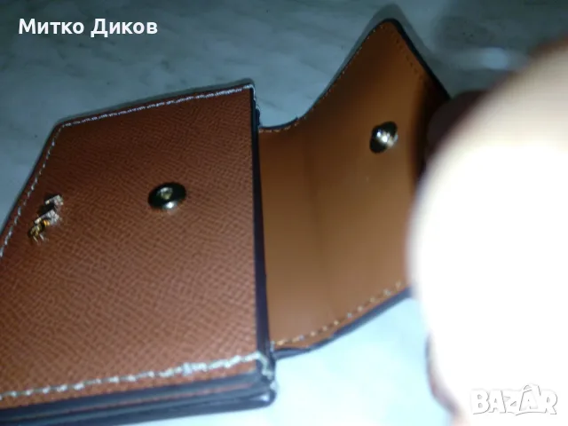 Манго калъвче за стотинки марково кожено ново и за карти, снимка 3 - Портфейли, портмонета - 55603864