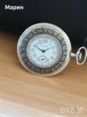 Longines джобен часовник посребрен, снимка 5 - Мъжки - 55443487