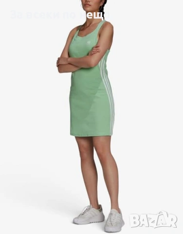 ADIDAS Adicolor Classics Racerback Dress Green Дамска Зелена Рокля Код P2748, снимка 2 - Рокли - 55066382