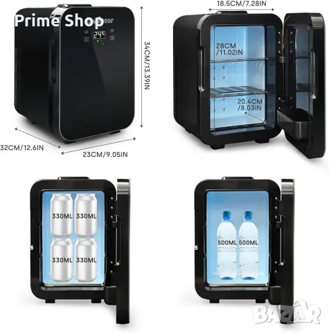 10L Мини Хладилник 12V / 220V, LCD Дисплей, Охлаждане и Затопляне, Enventor, снимка 4 - Хладилни чанти - 55409689