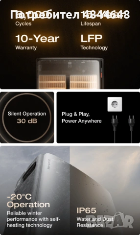 Външна батерия за домашна система с вграден микроинвертор - EcoFlow Stream Ultra X Battery 3.84kWh, снимка 10 - Друга електроника - 54745947