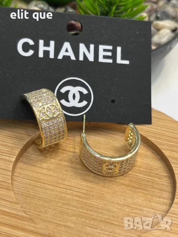 обеци от висококачествена стомана miu miu chanel., снимка 3 - Обеци - 55608844