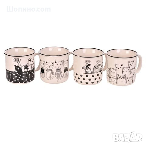 Чаша с котки и кучета – керамична чаша за кафе, 4 модела