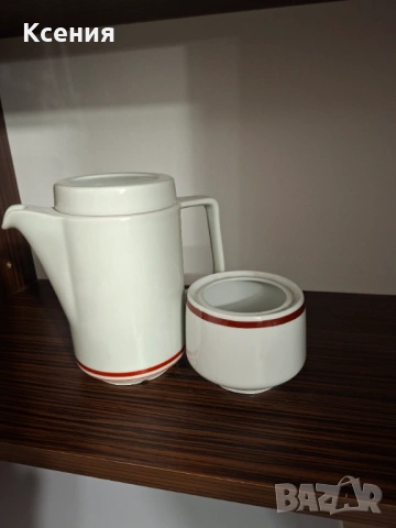 Порцеланов чайник + захарница, снимка 2 - Сервизи - 54086056