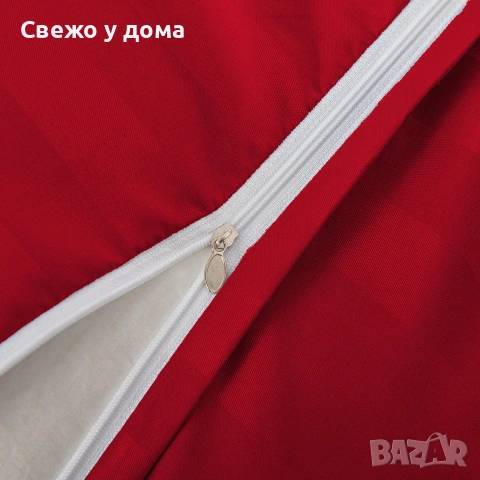 Комплект спално бельо 160x200 см с 2 калъфки 70x80 см, сатенени райета, микрофибър/памук, снимка 2 - Спално бельо - 55159270