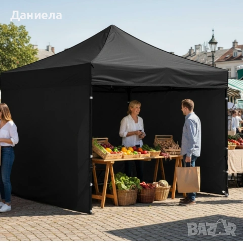 Професионална водоустойчива търговска и градинска шатра 3x3 м – Стоманена конструкция, снимка 4 - Други - 54700351