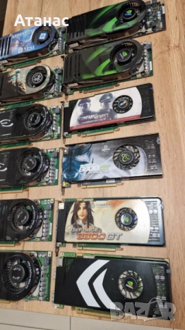 Колекция НЕРАБОТ винтидж видеокарти NVIDIA GeForce 8800 (EVGA, ASUS, MSI, XFX) – Рядка ретро техника, снимка 4 - Видеокарти - 54218603