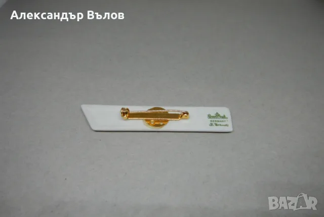 Винтидж порцеланова брошка Rosenthal Германия Ръчна изработка подписана, снимка 6 - Антикварни и старинни предмети - 55395473