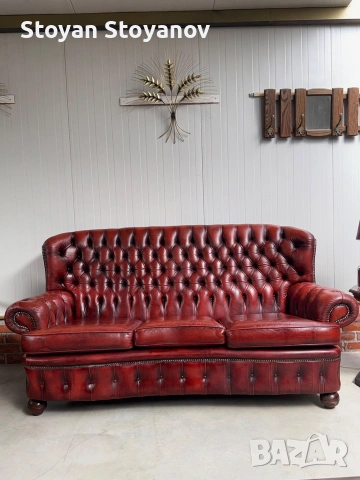 Chesterfield/Честърфилд Класически кожен диван – Бордо