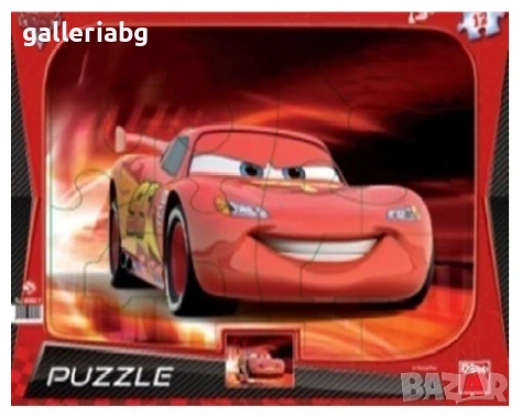 Пъзел Cars 2 с Маккуин – 12 части, детски пъзел за малки фенове