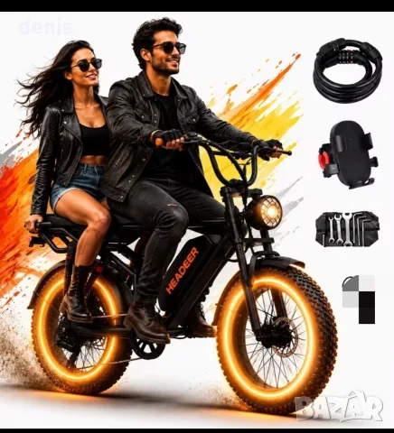 Електрически Велосипед HEADEER BK20 (750W, 48V 20Ah,50km/h) – Fat Bike , снимка 6 - Велосипеди - 55263092