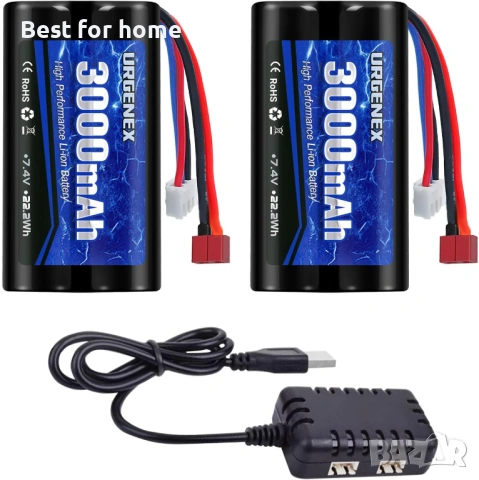 3000mAh 7.4 V литиево-йонна батерия с Deans T-щепсел 2S презареждаща се RC батерия