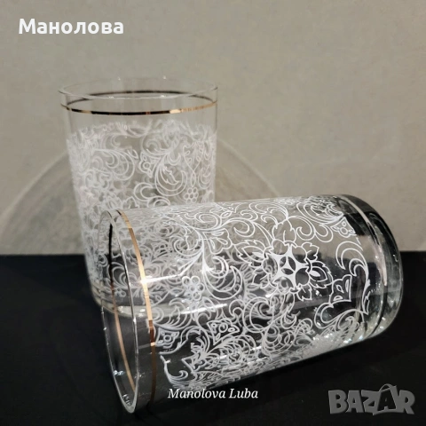 Ретро стъклени чаши дантела., снимка 3 - Други ценни предмети - 55289263