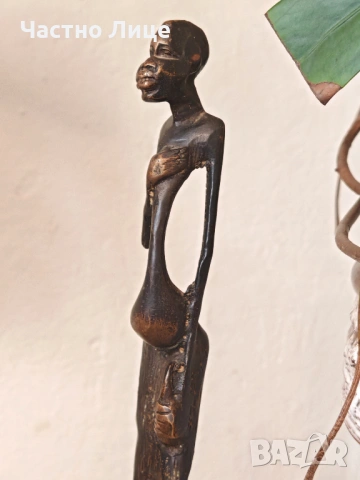 Старинна Бронзова Скулптура Малка Пластика Височина 31 см. Отлично състояние., снимка 4 - Антикварни и старинни предмети - 54221529