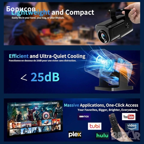 Преносим LED-LCD мини проектор Nonete NT30, снимка 5 - Плейъри, домашно кино, прожектори - 55231708