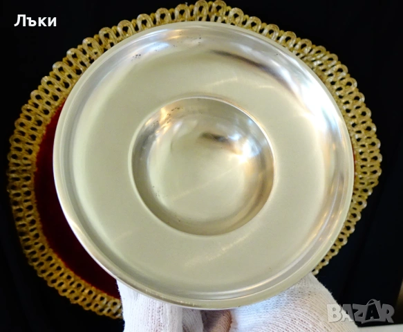 Едуардиански калаен свещник 230 гр. , снимка 3 - Антикварни и старинни предмети - 54160453